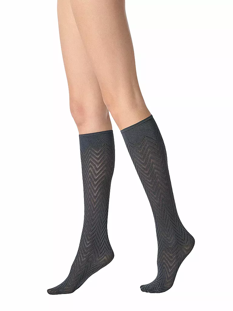 OROBLU | Kniestrümpfe TWEED 40 nearly black | Grigio