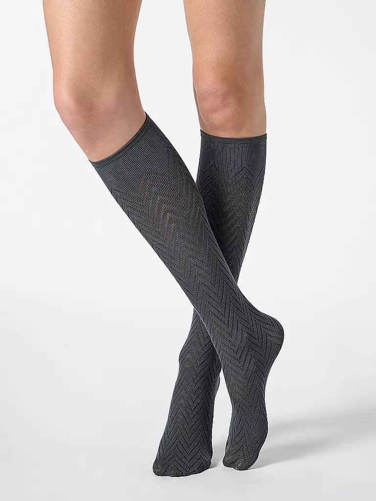 OROBLU | Kniestrümpfe TWEED 40 nearly black | Grigio