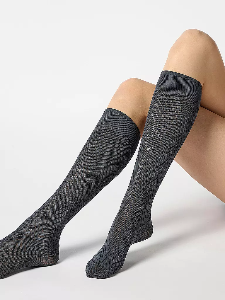 OROBLU | Kniestrümpfe TWEED 40 nearly black | Grigio