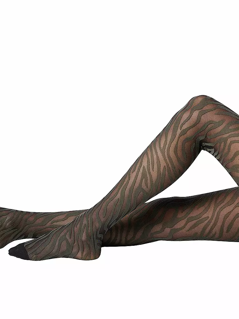OROBLU | Moda calza SAVAGE ZEBRA 30 black / military | Oliva