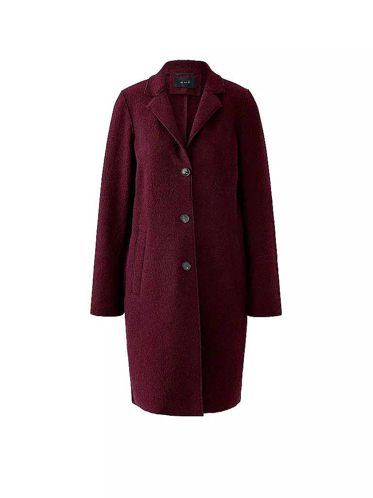 OUÍ | Cappotto di lana | Rosso scuro