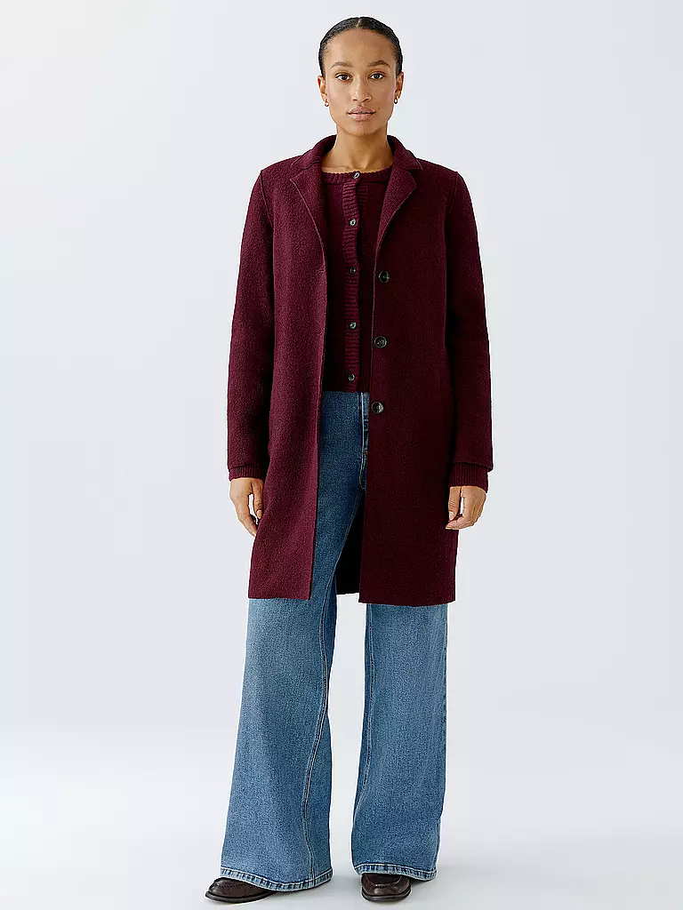 OUÍ | Cappotto di lana | Rosso scuro