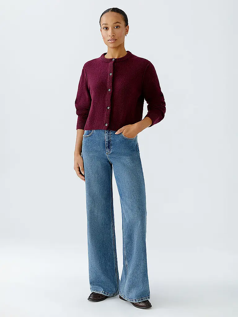 OUÍ | Cardigan | Rosso scuro