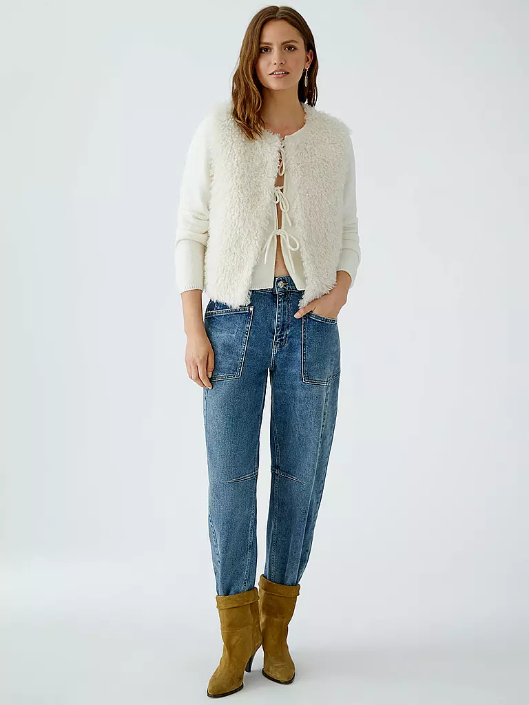 OUÍ | Gilet in pelliccia sintetica | Crema