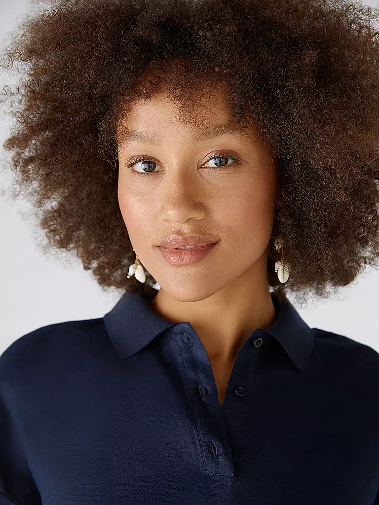 OUÍ | Leinenbluse  | Blu scuro