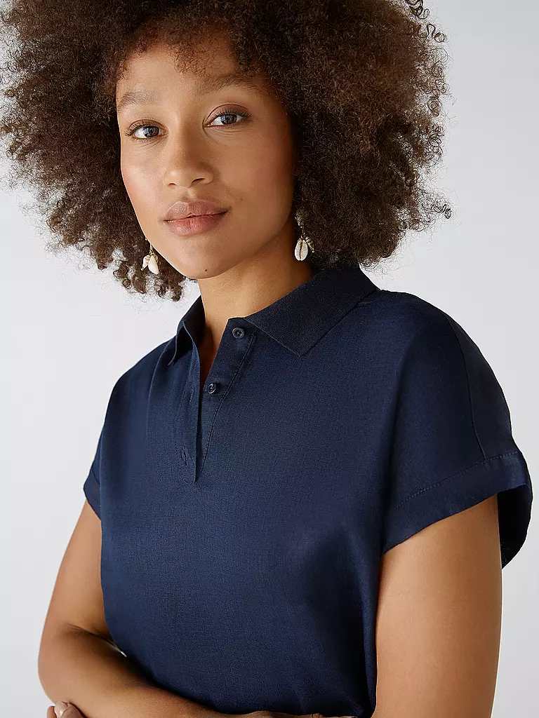 OUÍ | Leinenbluse  | Blu scuro