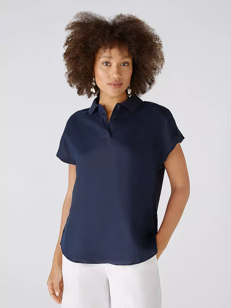 OUÍ | Leinenbluse  | Blu scuro
