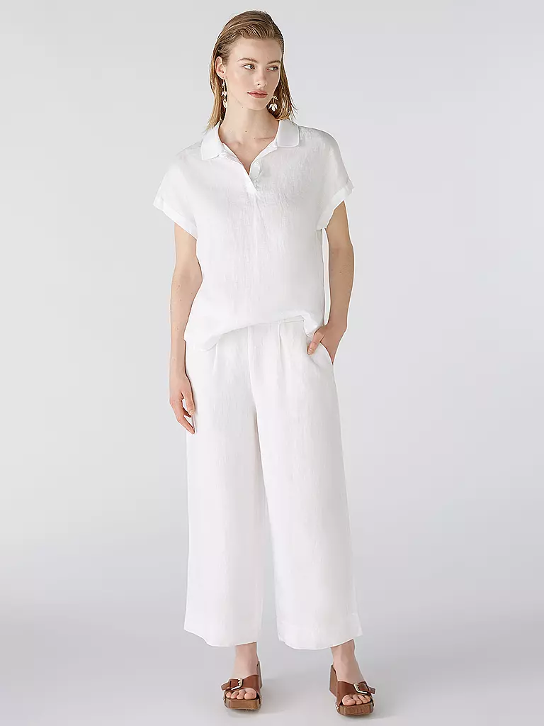 OUÍ | Leinenbluse | Bianco