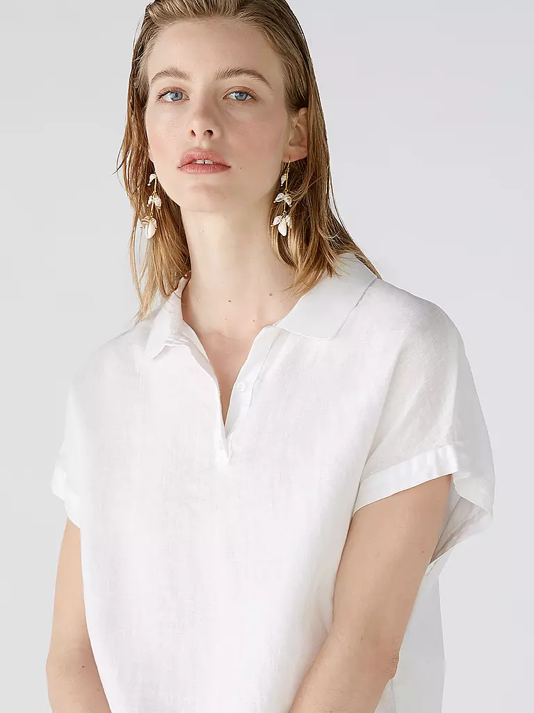 OUÍ | Leinenbluse | Bianco