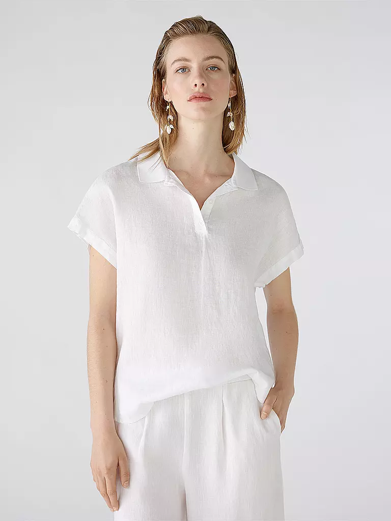 OUÍ | Leinenbluse | Bianco