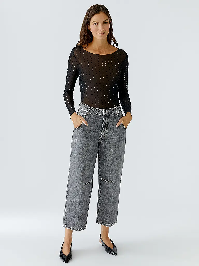 OUÍ | Maglietta a maniche lunghe
Marca: OUÍ
Colore: nero
Categorie: Moda,Donna

Lunghezza manica: Manica lunga
Scollo: Scollo a barchetta
Materiale: Jersey,Poliestere / Poliammide,Elasticizzato
Motivo: Tinta unita
Vestibilità (capispalla): Slim
Dettagli: Stra | Nero