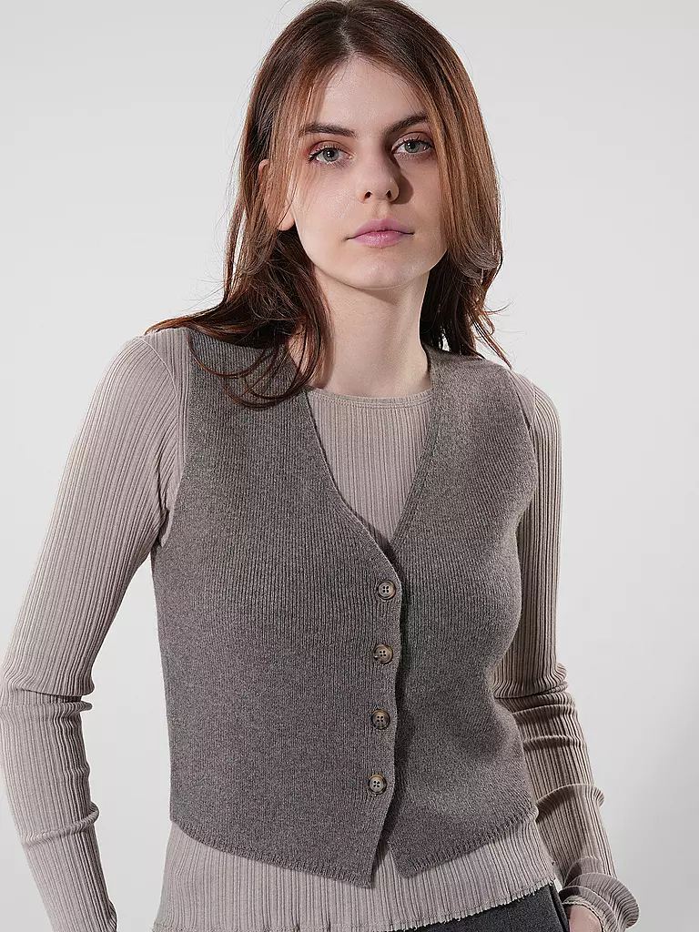 OUÍ | Strickgilet | Cammello