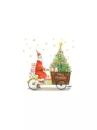PAPER-PRODUCTS | Tovaglioli di carta per il pranzo di Natale 33x33cm CONSEGNA DI BABBO NATALE | Bianco