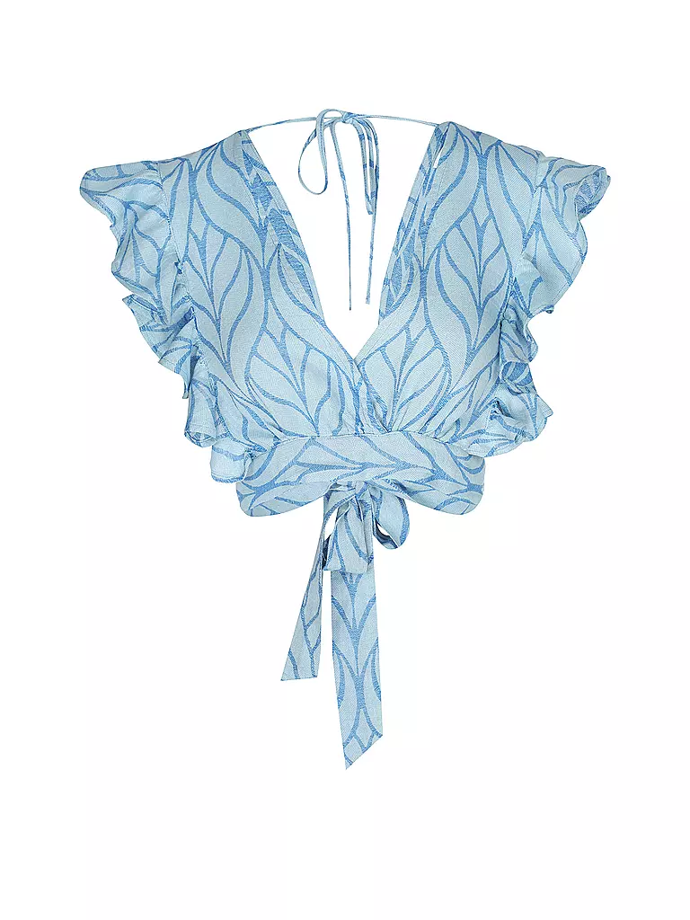 PEARL & CAVIAR | Top corto aderente ZAKAR | Blu