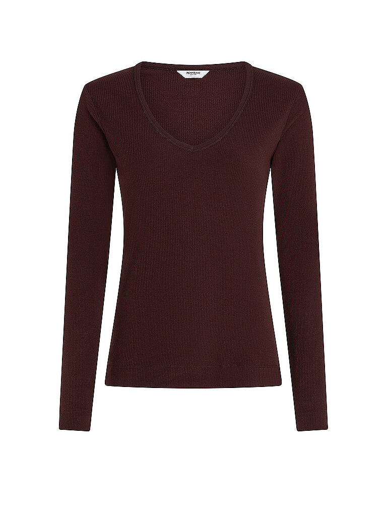 Maglietta a maniche lunghe rosso scuro XS