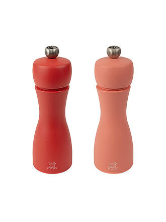 PEUGEOT | Set macinapepe e macinasale TAHITI FEUER 2 pz. 15 cm Faggio / Albicocca e Rosso