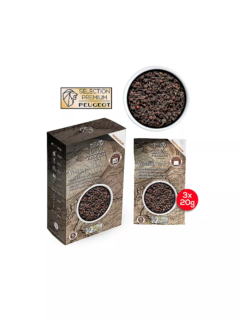PEUGEOT | Pepe selvatico Voatsiperifery Madagascar 3x20g | Nero