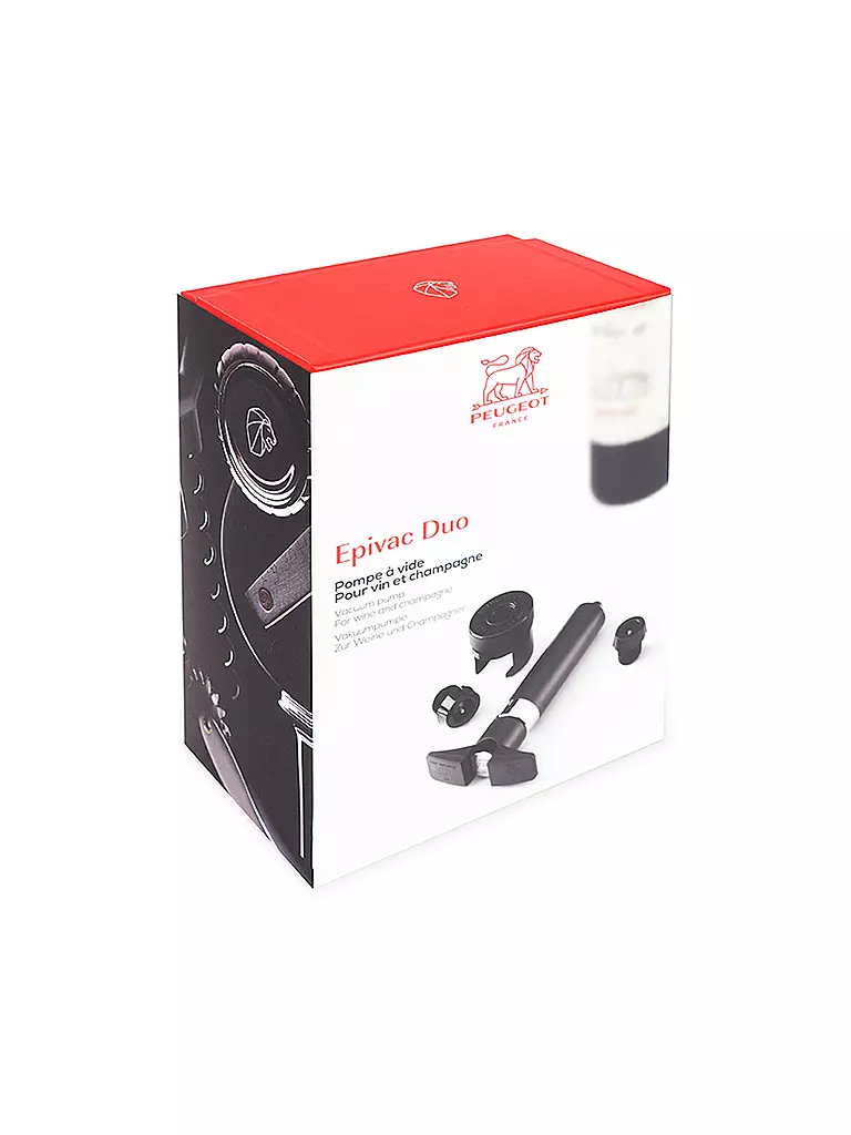 PEUGEOT | Pompa per vuoto per vino e champagne Epivac Duo 15cm Nero | Nero