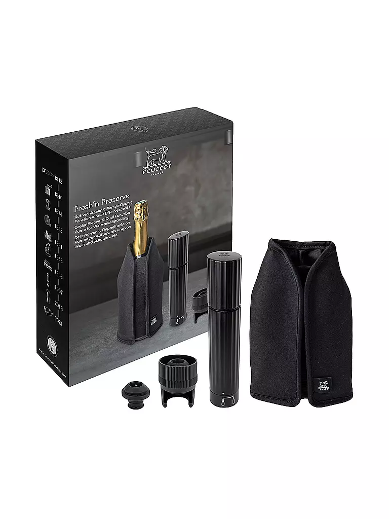 PEUGEOT | Set 2 pz. Pompa per vuoto Duo/Frizz FRESH N PRESERVE nero | Nero