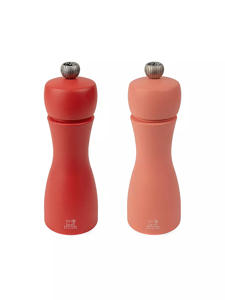 PEUGEOT | Set macinapepe e macinasale TAHITI FEUER 2 pz. 15 cm Faggio / Albicocca e Rosso | Rosso