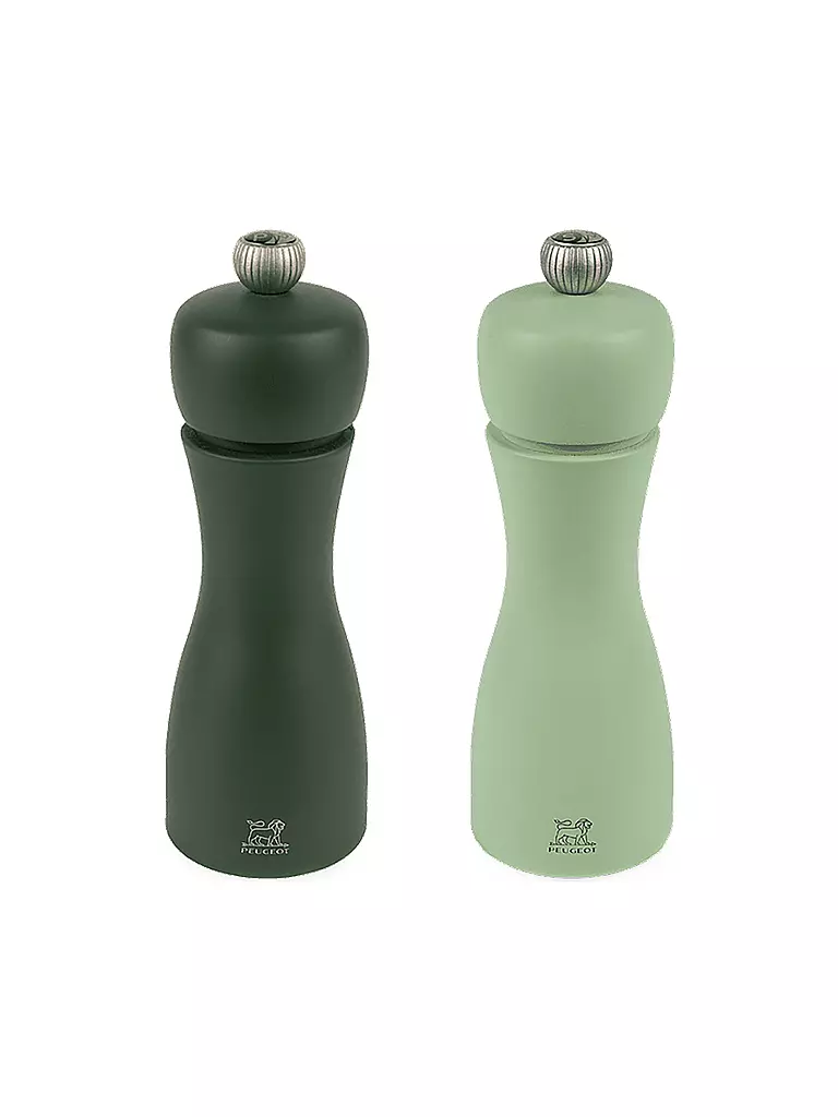 PEUGEOT | Set macinapepe e macinasale TAHITI WASSER 2 pz. 15 cm faggio / verde chiaro e scuro | Verde