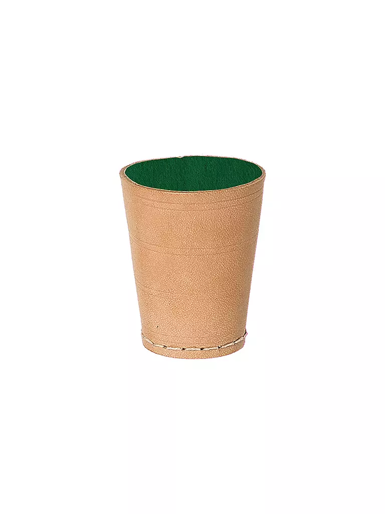 PIATNIK | Bicchiere per dadi in pelle | Marrone chiaro