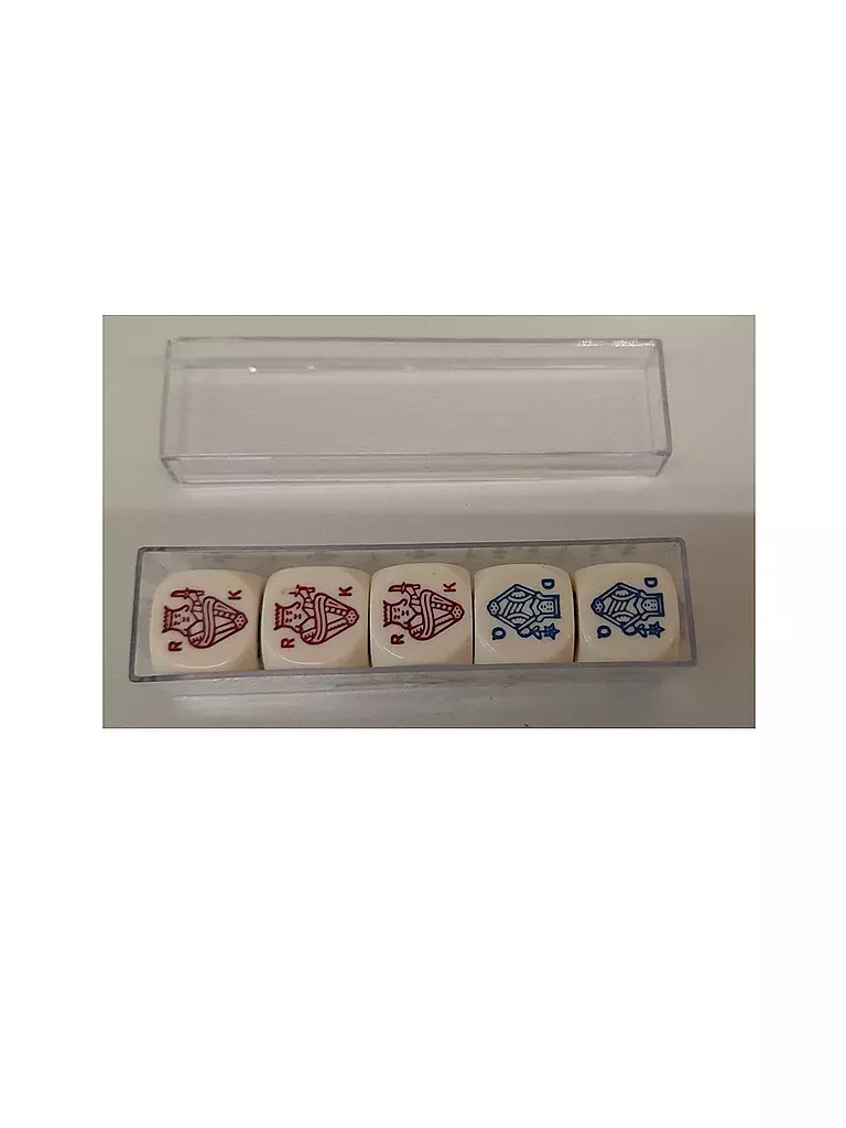 PIATNIK | Dadi da poker, 5 pezzi | Bianco