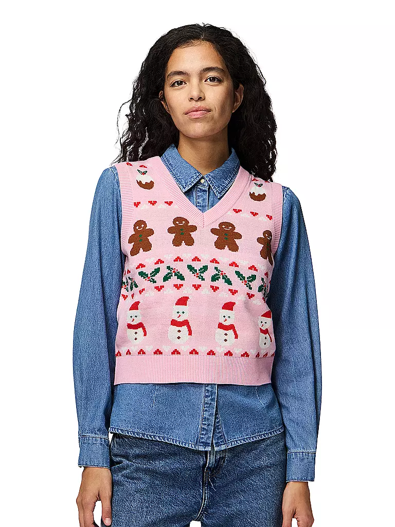 PIECES | Pullunder PCJOLLY XMAS
Marke: PIECES
Farbe: rosa
Kategorien: Mode,Damen

Ärmellänge: ohne Arm
Ausschnitt: V-Ausschnitt
Material: Polyacryl / Acryl,Strick
Musterung: Allover
Passform (Oberbekleidung): Regular | Rosa