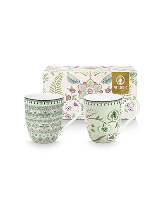 PIP STUDIO | Set di 2 tazze con manico XLarge LILY & LOTUS 450ml Verde chiaro