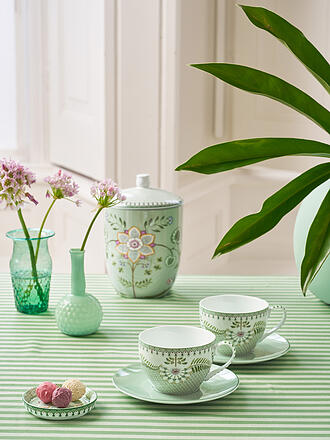 PIP STUDIO | Set di 2 tazze da cappuccino con piattini LILY & LOTUS 280ml Verde chiaro