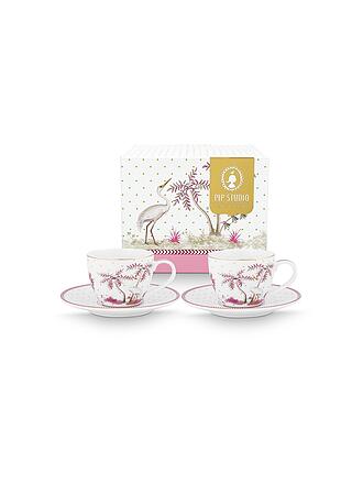 PIP STUDIO | Set di 2 tazzine da espresso con piattino 120ml JOLIE DOTS Oro/Rosa