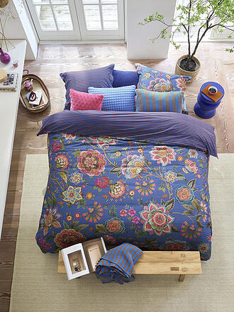 PIP STUDIO | Percalle Biancheria da letto BOMBAY BOLD 70x90cm/140x200cm Blu Scuro
