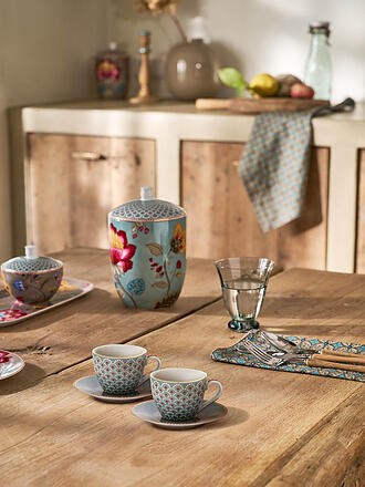 PIP STUDIO | Set di 2 tazzine da caffè espresso con piattino 120 ml BLOOMING TALES Blue