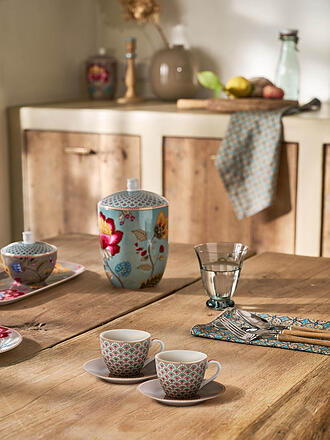 PIP STUDIO | Tazza da espresso con piattino Set da 2 120ml BLOOMING TALES Kaki