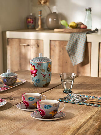 PIP STUDIO | Tazza da cappuccino con piattino set da 2 280 ml BLOOMING TALES Fantasy Khaki