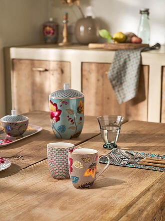 PIP STUDIO | Set di 2 tazze con manico 350 ml Large BLOOMING TALES Fantasy Khaki