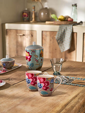 PIP STUDIO | Set di 2 tazze con manico 450 ml XLarge BLOOMING TALES Fantasy Khaki