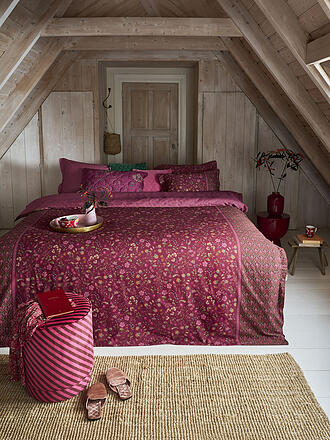 PIP STUDIO | Biancheria da letto in percalle FLORA BANGALORE 70x90cm/140x200cm Rosa scuro