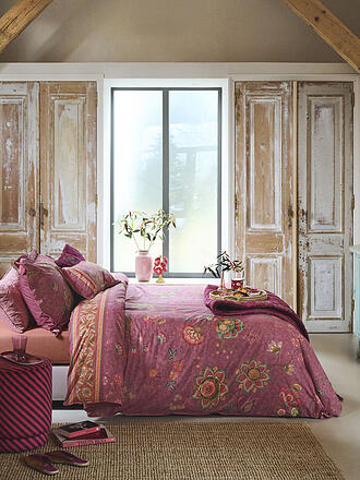 PIP STUDIO | Biancheria da letto in percalle MUMBAI EVENING 70x90cm/140x200cm Rosa scuro