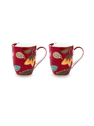 PIP STUDIO | Tazze con manico 2 pz. BLOOMING TALES 2x350ml Fantasy Darkred