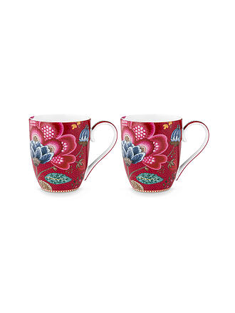 PIP STUDIO | Tazze con manico 2 pz. BLOOMING TALES 2x450ml Fantasy Darkred