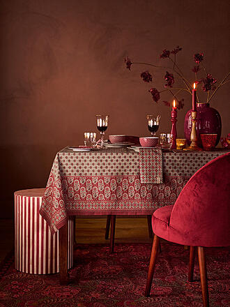 PIP STUDIO | Tovaglia BLOOMING TALES 150x300cm Rosso Scuro