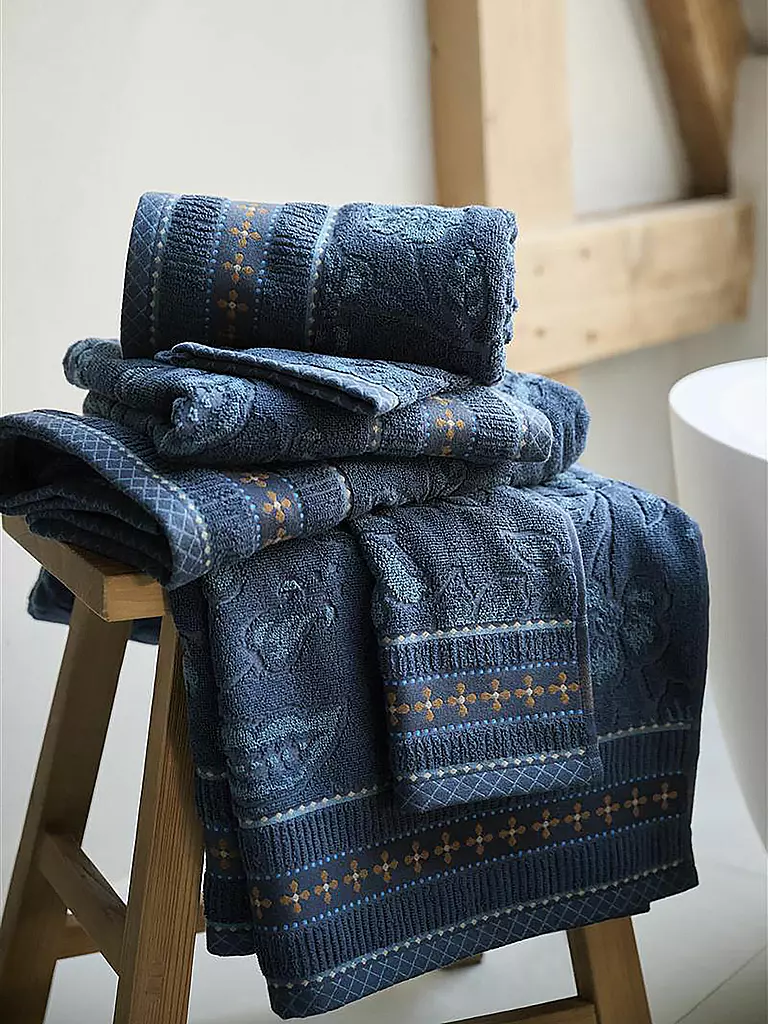 PIP STUDIO | Asciugamano JASMIN JACQUARD 55x100cm Blu Scuro | Blu scuro