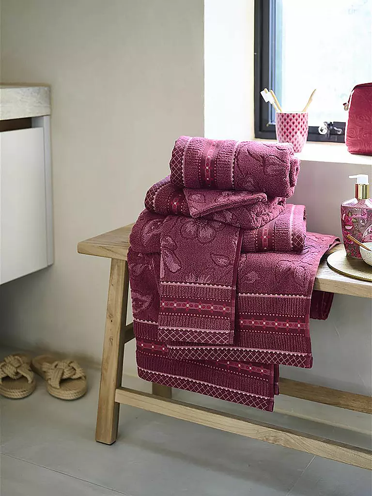 PIP STUDIO | Asciugamano JASMIN JACQUARD 55x100cm Rosa Scuro | Bacca