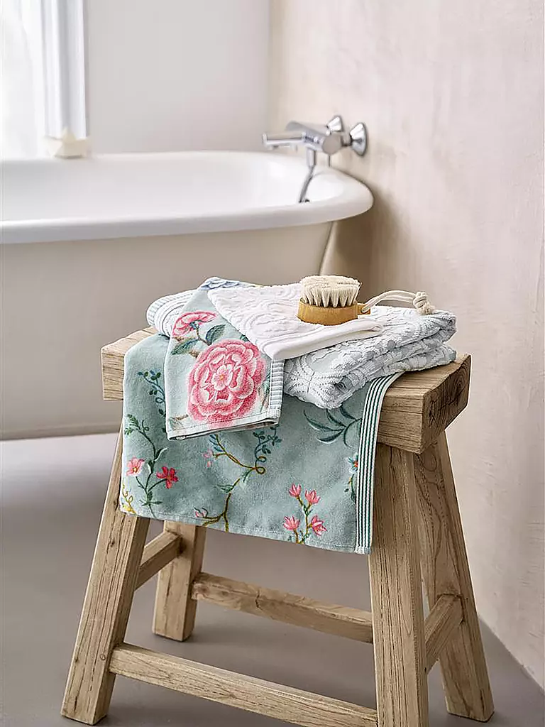 PIP STUDIO | Asciugamano LES FLEURS 55x100cm Blu | Blu chiaro