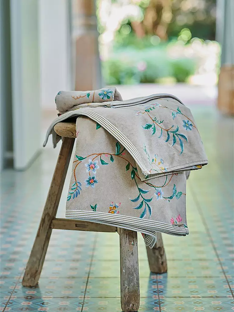 PIP STUDIO | Asciugamano LES FLEURS 55x100cm Kaki | Marrone chiaro