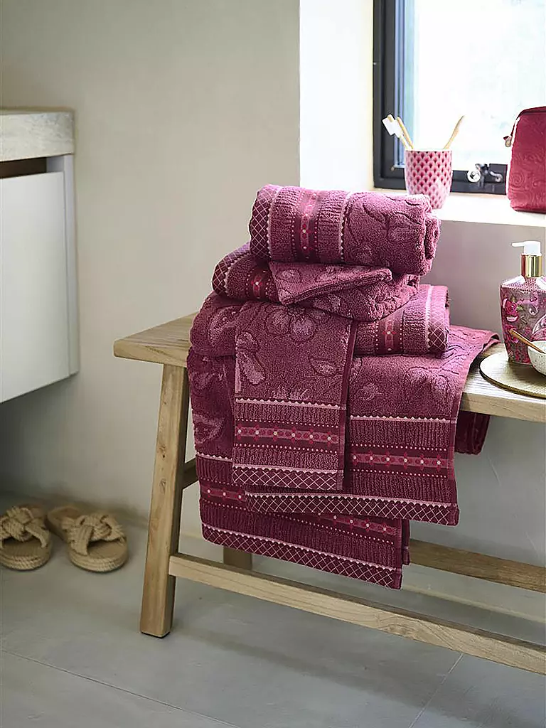 PIP STUDIO | Asciugamano per ospiti JASMIN JACQUARD 30x50cm Rosa Scuro | Bacca