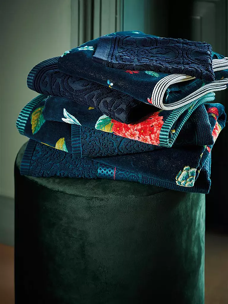 PIP STUDIO | Asciugamano per ospiti LES FLEURS 30x50cm D- Blu | Blu scuro