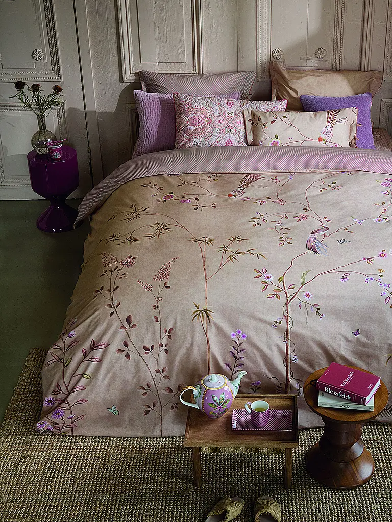 PIP STUDIO | Biancheria da letto in percalle BAMBOO BLOSSOM 70x90cm/140x200cm Cachi | Cammello