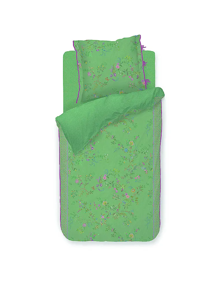 PIP STUDIO | Biancheria da letto in percalle BUSTANI 70x90cm/140x200cm Verde | Verde scuro